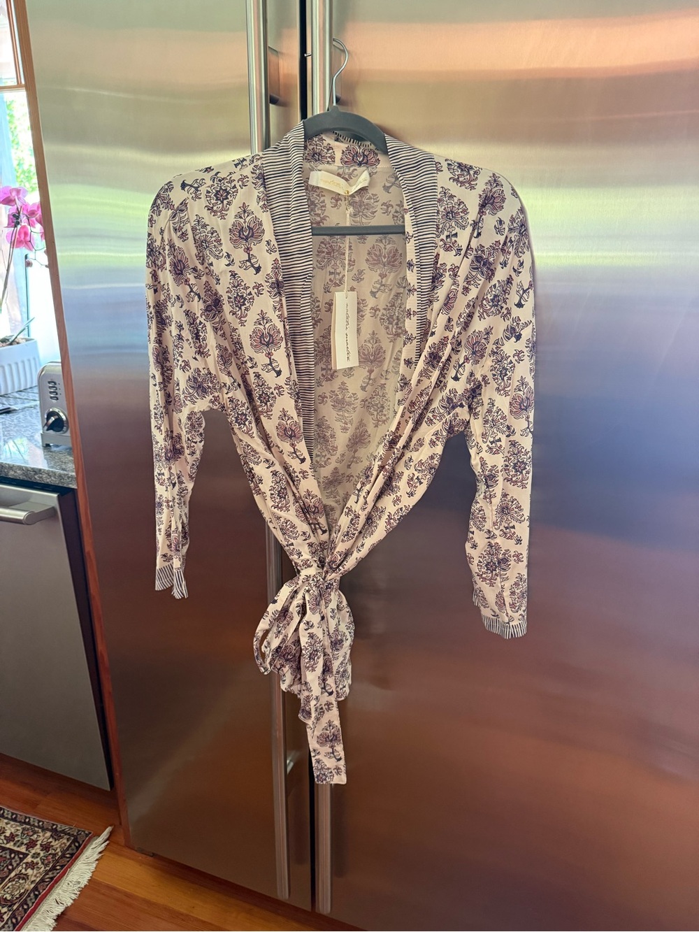 Natalie Martin Saylor Cyprus Print Lilac Floral Tie-Front Kimono